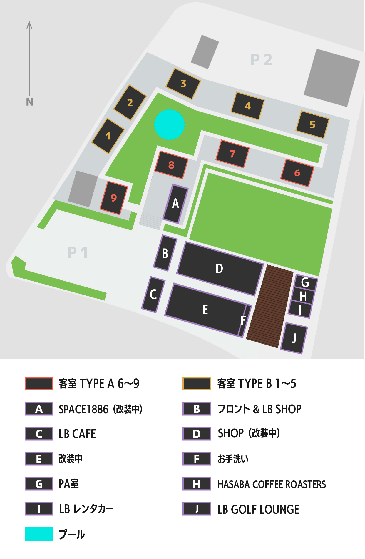 リゾート内のマップ