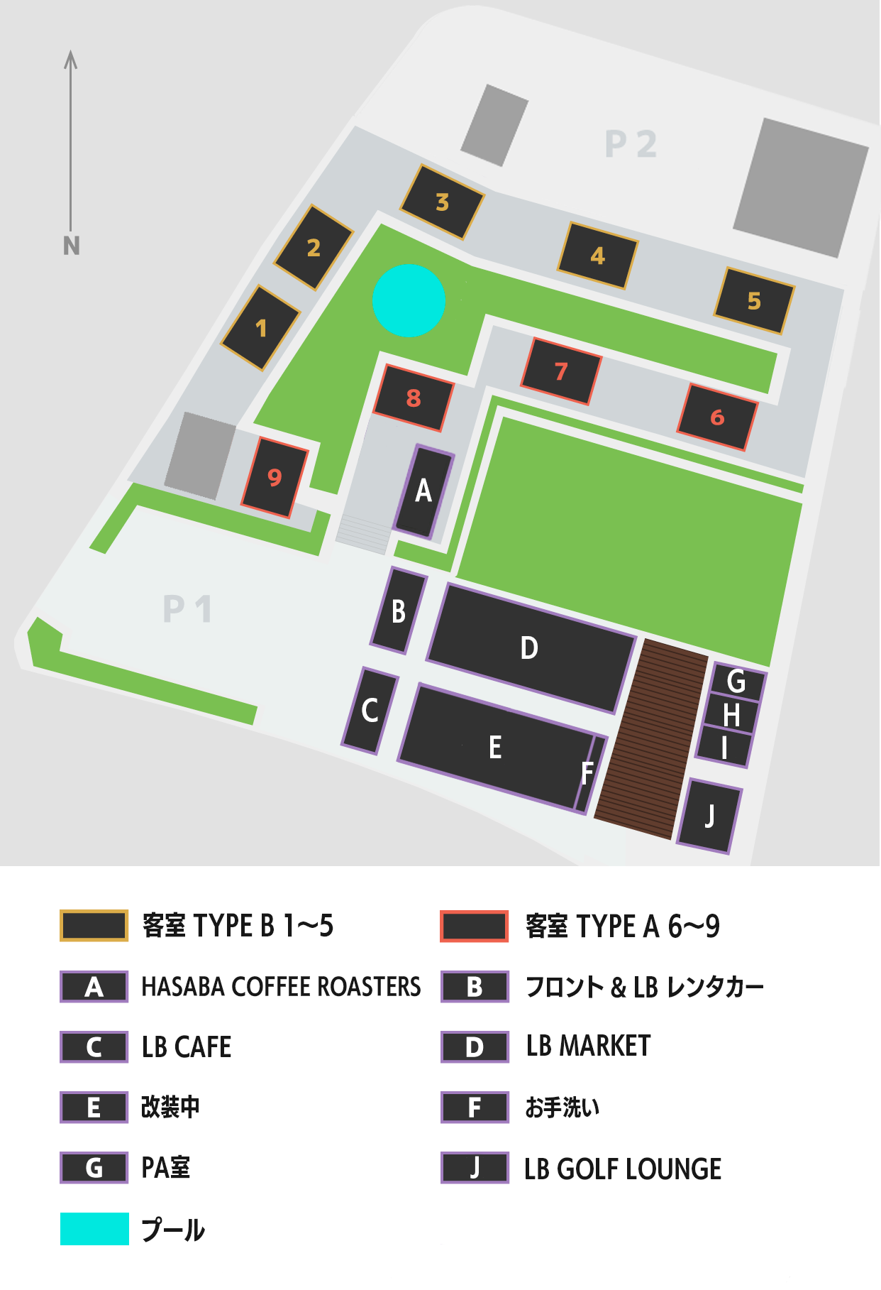 リゾート内のマップ
